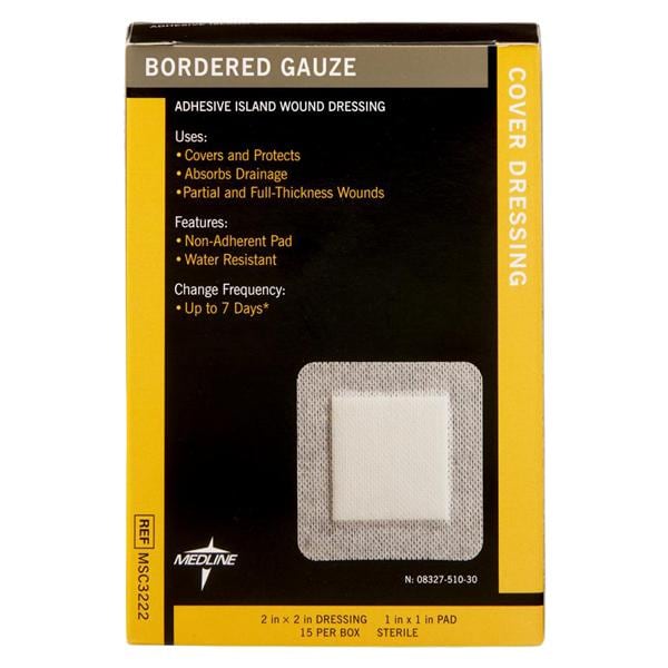 Medline Industries Inc Cotton Dressing 2x2" Sterile Small Absorbent Not Made With Natural Rubber Latex, 10 BX/CA - MSC3222
