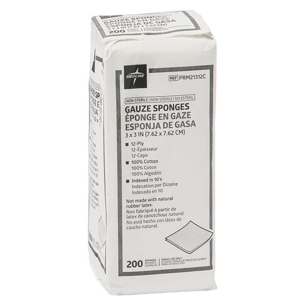 Medline Industries Inc Sterilux Cotton Gauze Sponge 3x3" 12 Ply Woven, 20 PK/CA - PRM21312C