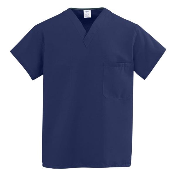 ComfortEase by Medline Scrub Shirt 1 Pocket Set-In Sleeves Large Midnight Blue Unisex Each - 910JNTL-CM
