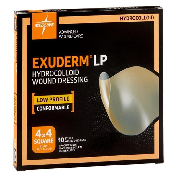 Medline Industries Inc Exuderm LP Hydrocolloid Dressing 4x4" Thin Not Made With Natural Rubber Latex - MSC5100