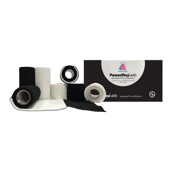Andover Coated Products PowerFlex AFD Foam/Elastic Transparent Dressing 4"x2-1/2yd NS Wht Abs LF - 3744WH-008