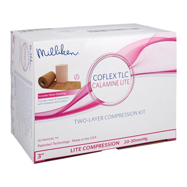 Andover Coated Products -CoFlex TLC LITE Unna Boot Kit Foam/Fabric/Calamine 3"x6yd Tan/Pink Non-Sterile 2Rl/Box, 8 BX/CA 8830UBC-TN