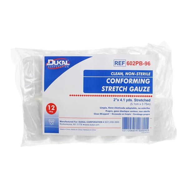 Dukal LLC -CleanWrap Conforming Bandage Gauze 2"x4.1yd Non-Sterile 96/Case 602PB-96