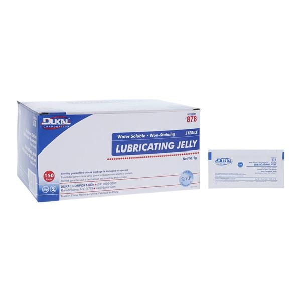 Dukal LLC Lubricating Jelly 5gm Foil Packet 150/Package, 10 PK/CA - 878