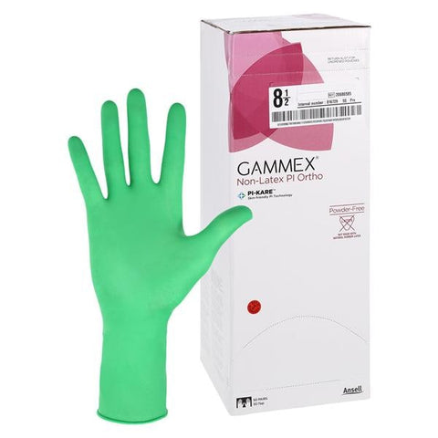 Ansell Healthcare Products GAMMEX Non-Latex PI Ortho Polyisoprene Surgical Gloves 8.5 Standard Light Green, 4 BX/CA - 20686585