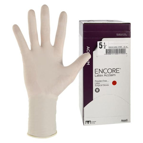 Ansell Healthcare Products Encore Acclaim Surgical Gloves 5.5 Natural, 4 BX/CA - 5795000