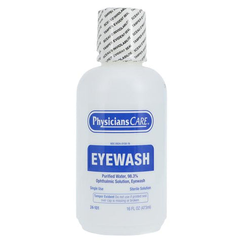 Pacc-Kit Safety Equipment Saline Eye Wash Solution Bottle 16oz/Each, 12 EA/CA - 24-101-001