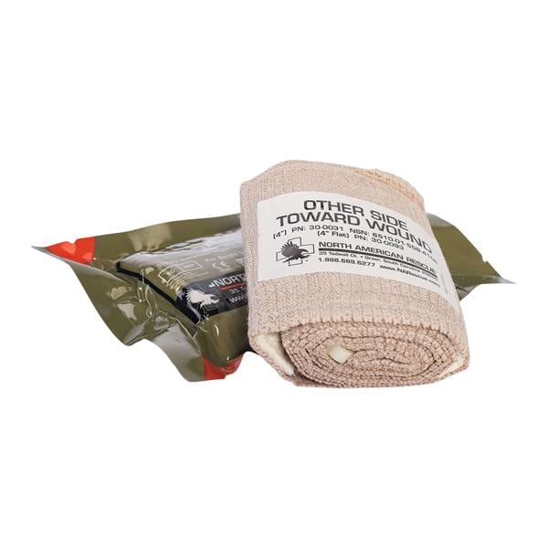 North American Rescue LLC  NAR Elastic/Cotton Trauma Dressing 4x70" Sterile Flat Flat Absorbent - 30-0093