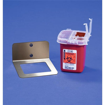Health Care Logistics -Sharps Container 1qt Red 3-3/4x3-3/4x6" Snap-On Stainless Steel/Plastic Nestable Non-Sterile Each 18393