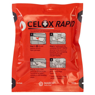 North American Rescue LLC -Celox Hemostatic _ Gauze 3x5" 30-0069