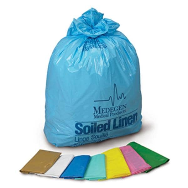 Medegen Medical Products, LLC -Laundry/Linen Bag 1-1/10mil 25x34" Red/Yellow Star Seal LLDPE Soiled Linen Non-Sterile Coreless Roll 25/Roll 10 Rolls 250/Case MAI 208M