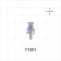 Female Luer Lock, Tubing Port, Clear - 0.079 inch - 0.088 inch ID/0.15 inch - 0.154 inch OD (2.01 mm - 2.24 mm/3.81 mm - 3.91 mm) - 71351