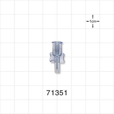 Female Luer Lock, Tubing Port, Clear - 0.079 inch - 0.088 inch ID/0.15 inch - 0.154 inch OD (2.01 mm - 2.24 mm/3.81 mm - 3.91 mm) - 71351
