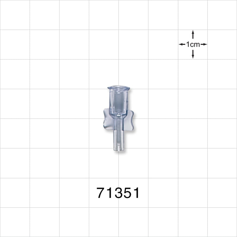 Female Luer Lock, Tubing Port, Clear - 0.079 inch - 0.088 inch ID/0.15 inch - 0.154 inch OD (2.01 mm - 2.24 mm/3.81 mm - 3.91 mm) - 71351