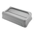 Newell Brands Dist. LLC Lid Can Slim Jim Resin Heavy-Duty 2-1/2x11-4/10x5" Rectangle Swing Lid Self-Closing 4/Case - FG267360GRAY