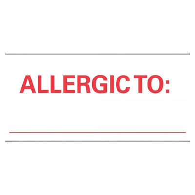 Precision Dynamics Corp. Labeling Tape Allergic To White/Red 1x500" 1" Core 1/RL - N-14