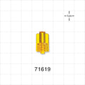 Male Luer Lock, Tubing Port, Yellow - 0.092 inch - 0.076 inch ID (2.34 mm - 1.93 mm) - 71619