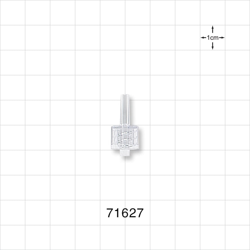 Male Luer Lock, Tubing Port, Clear - 0.077 inch - 0.088 inch ID/0.15 inch - 0.154 inch OD (1.96 mm - 2.24 mm/3.81 mm - 3.91 mm) - 71627