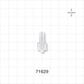 Male Luer Lock, Tubing Port, Clear - 0.134 inch - 0.123 inch ID/0.254 inch - 0.26 inch OD (3.4 mm - 3.1 mm/6.5 mm - 6.6 mm) - 71629