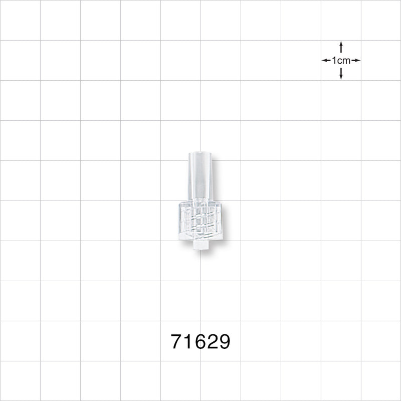 Male Luer Lock, Tubing Port, Clear - 0.134 inch - 0.123 inch ID/0.254 inch - 0.26 inch OD (3.4 mm - 3.1 mm/6.5 mm - 6.6 mm) - 71629