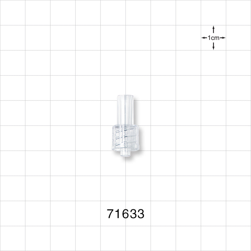 Male Luer Lock, Tubing Port, Clear - 0.146 inch - 0.135 inch ID/0.254 inch OD (3.71 mm - 3.43 mm/6.45 mm) - 71633
