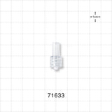 Male Luer Lock, Tubing Port, Clear - 0.146 inch - 0.135 inch ID/0.254 inch OD (3.71 mm - 3.43 mm/6.45 mm) - 71633