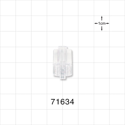 Male Luer Lock, Tubing Port, Clear - 0.132 inch - 0.124 inch ID (3.35 mm - 3.15 mm) - 71634