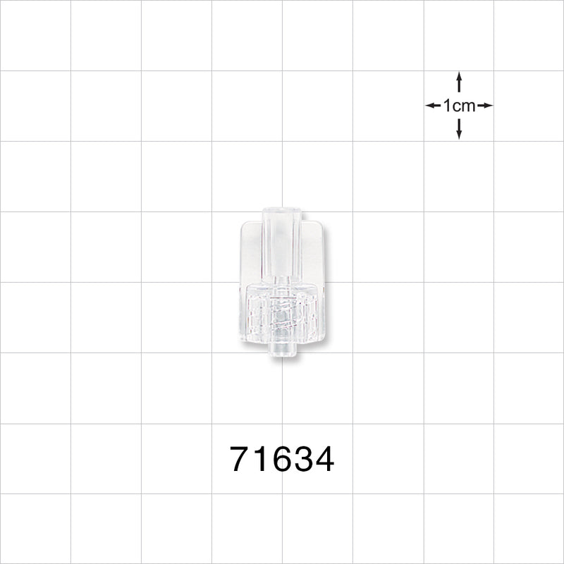 Male Luer Lock, Tubing Port, Clear - 0.132 inch - 0.124 inch ID (3.35 mm - 3.15 mm) - 71634