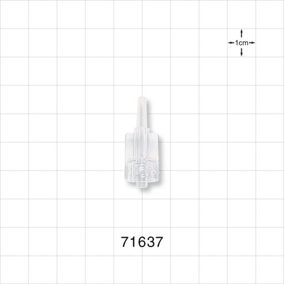 Male Luer Lock, Tubing Port, Clear - 0.12 inch - 0.15 inch OD (3.05 mm - 3.81 mm) - 71637