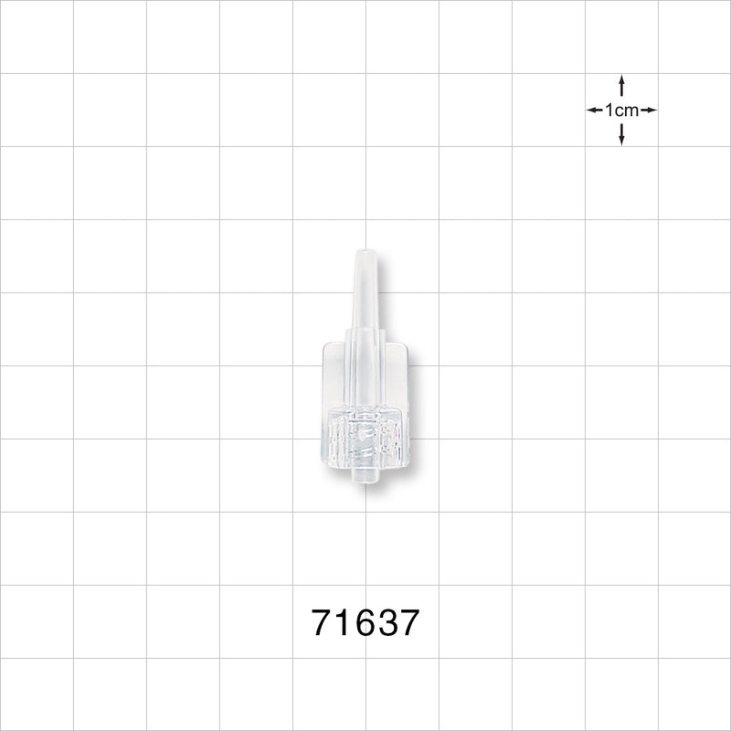 Male Luer Lock, Tubing Port, Clear - 0.12 inch - 0.15 inch OD (3.05 mm - 3.81 mm) - 71637
