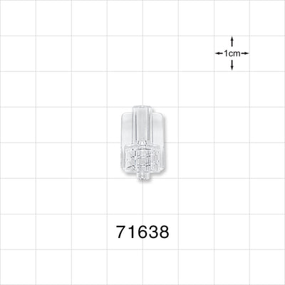Male Luer Lock, Tubing Port, Clear - 0.125 inch - 0.118 inch ID (3.18 mm - 3 mm) - 71638