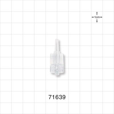 Male Luer Lock, Tubing Port, Clear - 0.105 inch ID/0.154 inch - 0.192 inch OD (2.67 mm/3.91 mm - 4.88 mm) - 71639