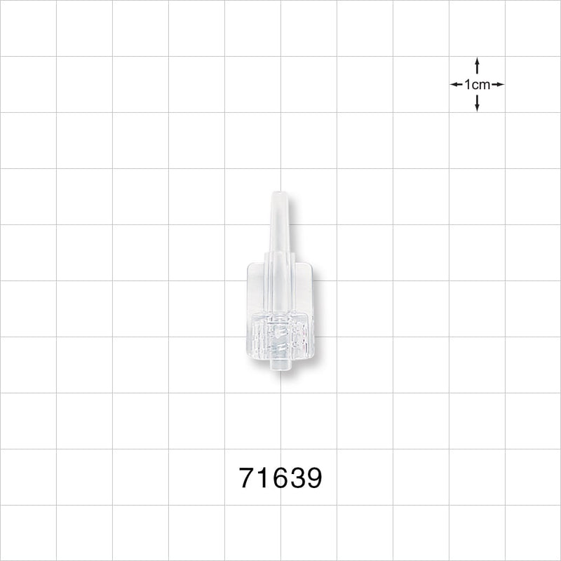 Male Luer Lock, Tubing Port, Clear - 0.105 inch ID/0.154 inch - 0.192 inch OD (2.67 mm/3.91 mm - 4.88 mm) - 71639