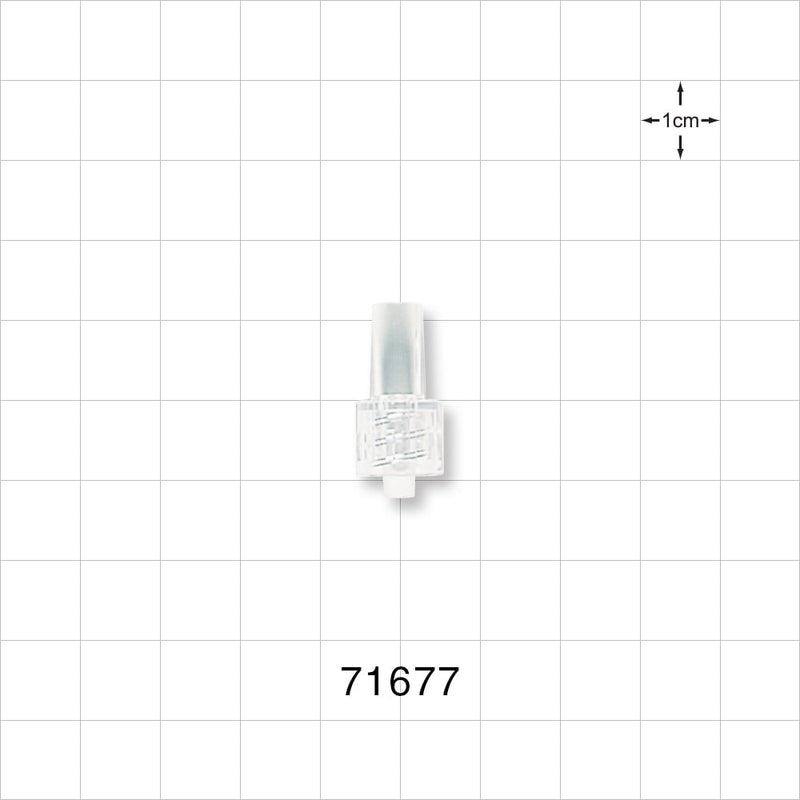 Male Luer Lock, Tubing Port, Clear - 0.192 inch - 0.182 inch ID/0.254 inch - 0.26 inch OD (2.28 mm) - 71677