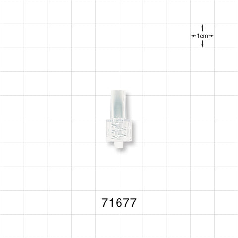 Male Luer Lock, Tubing Port, Clear - 0.192 inch - 0.182 inch ID/0.254 inch - 0.26 inch OD (2.28 mm) - 71677