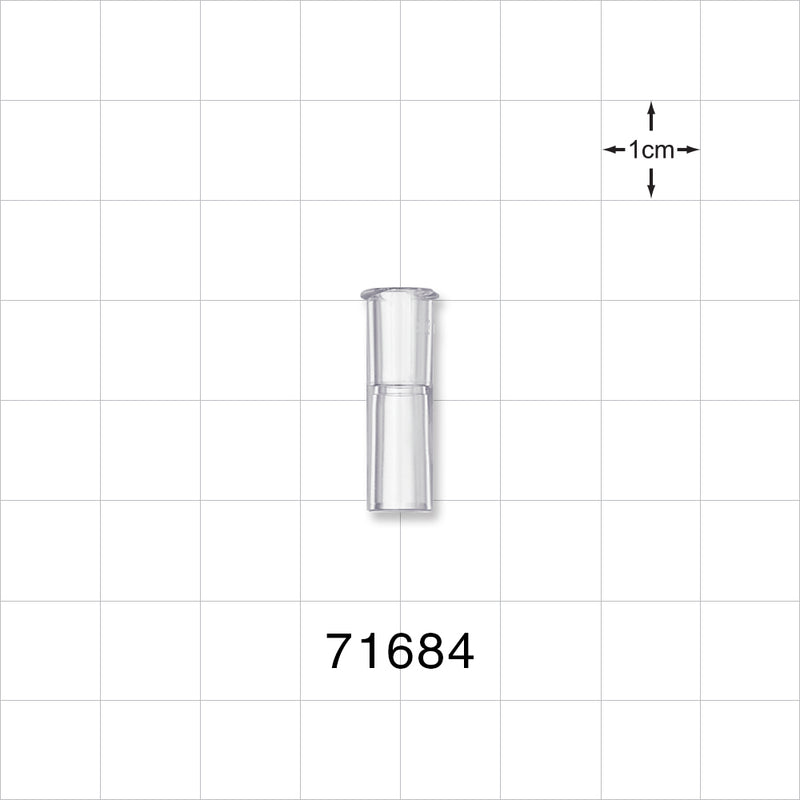 Female Luer Lock, Tubing Port, Clear - 0.152 inch - 0.134 inch ID (3.86 mm - 3.4 mm) - 71684