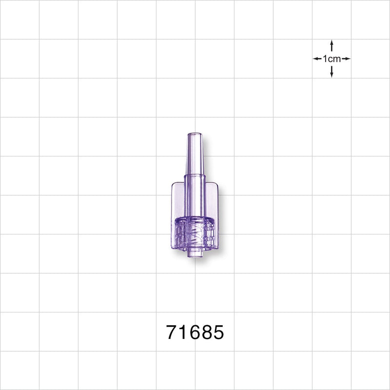 Male Luer Lock, Tubing Port, Clear - 0.154 inch - 0.22 inch OD (3.91 mm - 5.64 mm) - 71685