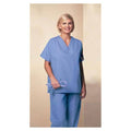 Fashion Seal  Fashion Seal Scrub Shirt V-Neck Short Sleeves 3X Large Ceil Blue Unisex Ea - 78737-3XL
