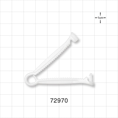 Non-Reopening Clamp, White - 1.41 inch (35.8 mm) Sealing Length - 72970