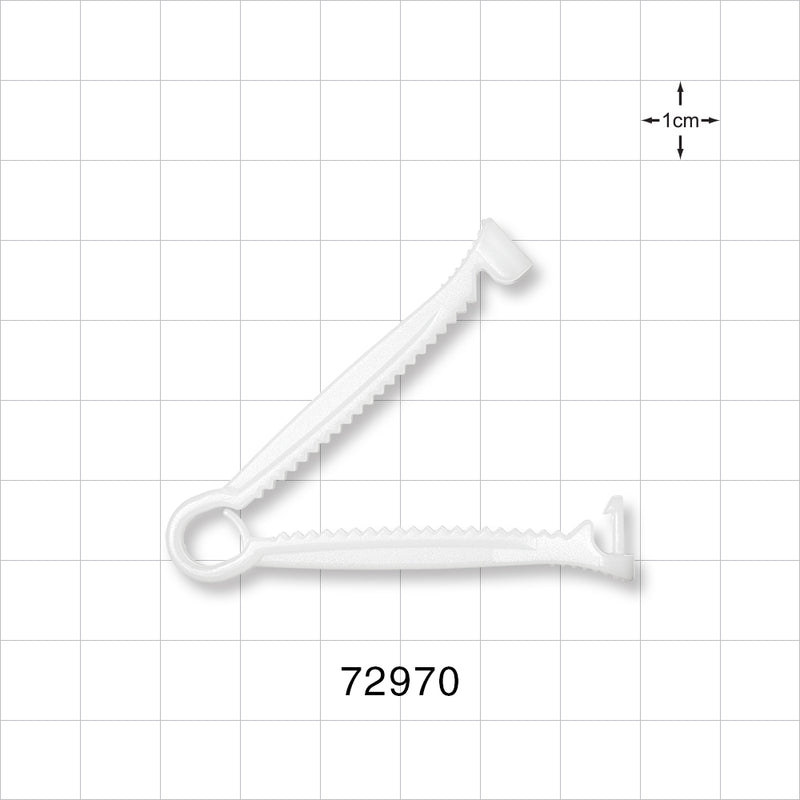 Non-Reopening Clamp, White - 1.41 inch (35.8 mm) Sealing Length - 72970