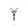 Y Connector, Barbed, Clear - Fits 3/16 inch ID Tubing (0.188 inch, 4.76 mm) - 73300