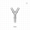 Y Connector, Barbed, Clear - Fits 1/4 inch ID Tubing (0.25 inch, 6.35 mm) - 73301