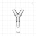 Y Connector, Barbed, Clear - Fits 3/8 inch ID Tubing (0.375 inch , 9.53 mm) - 73305