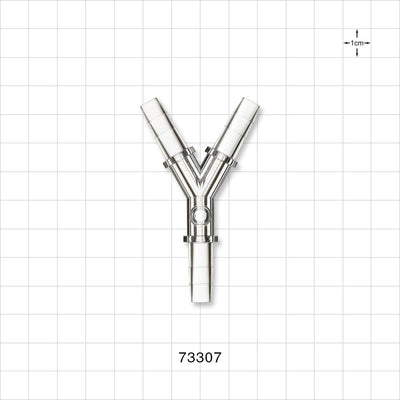 Y Connector, Barbed, Female Luer Lock Side Port, Clear - Fits 1/4 inch ID Tubing  (0.25 inch, 6.35 mm) - 73307