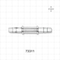 Straight Connector, Barbed, Clear - Fits 1/4 inch ID Tubing (0.25 inch, 6.35 mm) - 73311