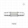 Straight Connector, Barbed, Clear - Fits 3/8 inch ID Tubing (0.375 inch, 9.53 mm) - 73312