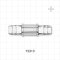 Straight Connector, Barbed, Clear - Fits 1/2 inch ID Tubing (0.5 inch, 12.7 mm) - 73313