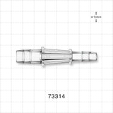 Straight Connector, Reducer, Barbed, Clear - Fits 3/8 inch x 1/4 inch ID Tubing (0.375 inch x 0.25 inch, 9.53 mm x 6.35 mm) - 73314