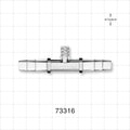 Straight Connector, Barbed, Female Luer Lock Side Port, Clear - Female Luer Lock Top Port; Sideports Fit 1/4 inch ID Tubing (0.25 inch, 6.35 mm) - 73316