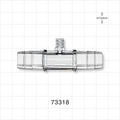 Straight Connector, Barbed, Female Luer Lock Side Port, Clear - Female Luer Lock Top Port; Sideports Fit 1/2 inch ID Tubing (0.5 inch, 12.7 mm) - 73318